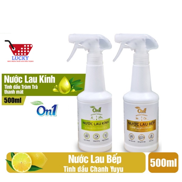 Nước lau kính ,Lau bếp đa năng cao cấp On1 500ml tinh dầu tràm, tinh dầu chanh- Công ty Lix
