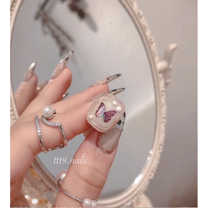 nhẫn chụp ảnh nail siêu xinh