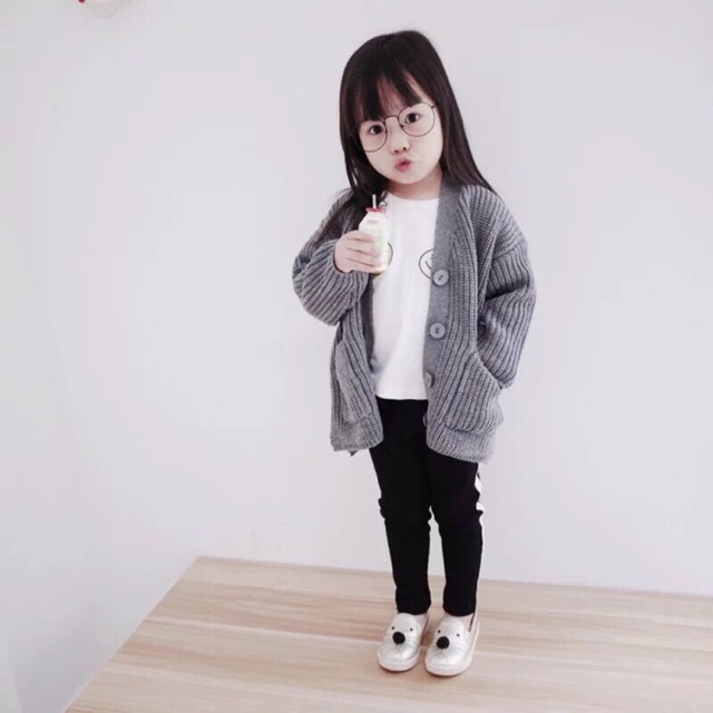 Áo len dáng dài cho bé gái