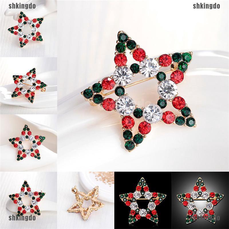 THINH Huy Hiệu Cài Áo Hình Người Tuyết Đính Đá Pha Lê Thời Trang