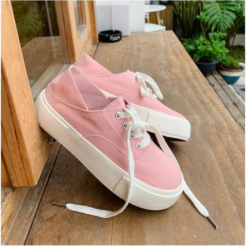 6:30PM Order Mã 005 Giày sneaker ulzzang đế cao dáng bánh mì đạp gót