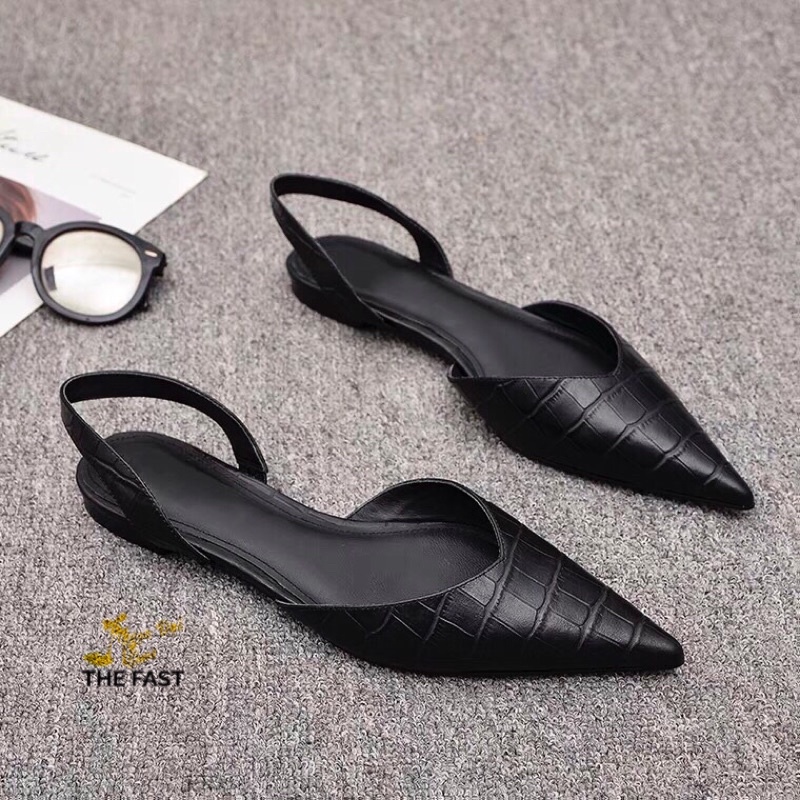 Giày sabo thấp 1 phân mũi nhọn hậu dây xăng đan xinh xắn NĐ54