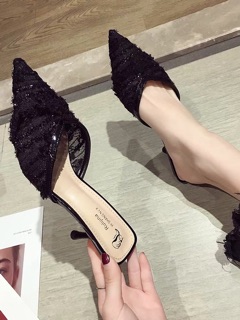 Guốc cao gót mũi nhọn cao 7,5cm