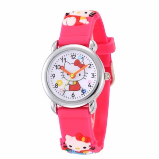 Đồng hồ đeo tay Hello Kitty 3D dây đeo silicon cho b thumbnail