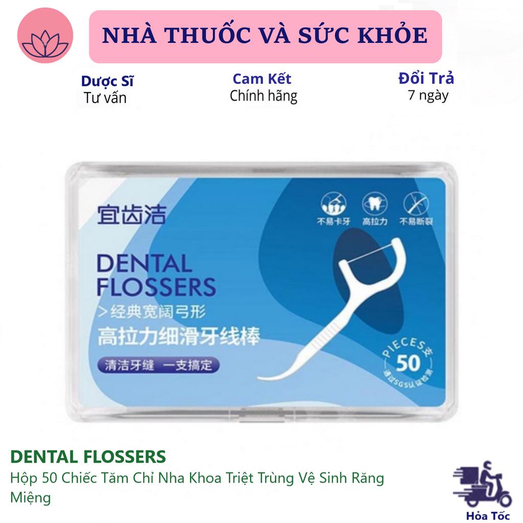 Hộp 50 Chiếc Tăm Chỉ Nha Khoa Triệt Trùng Vệ Sinh Răng Miệng-DENTAL FLOSSERS