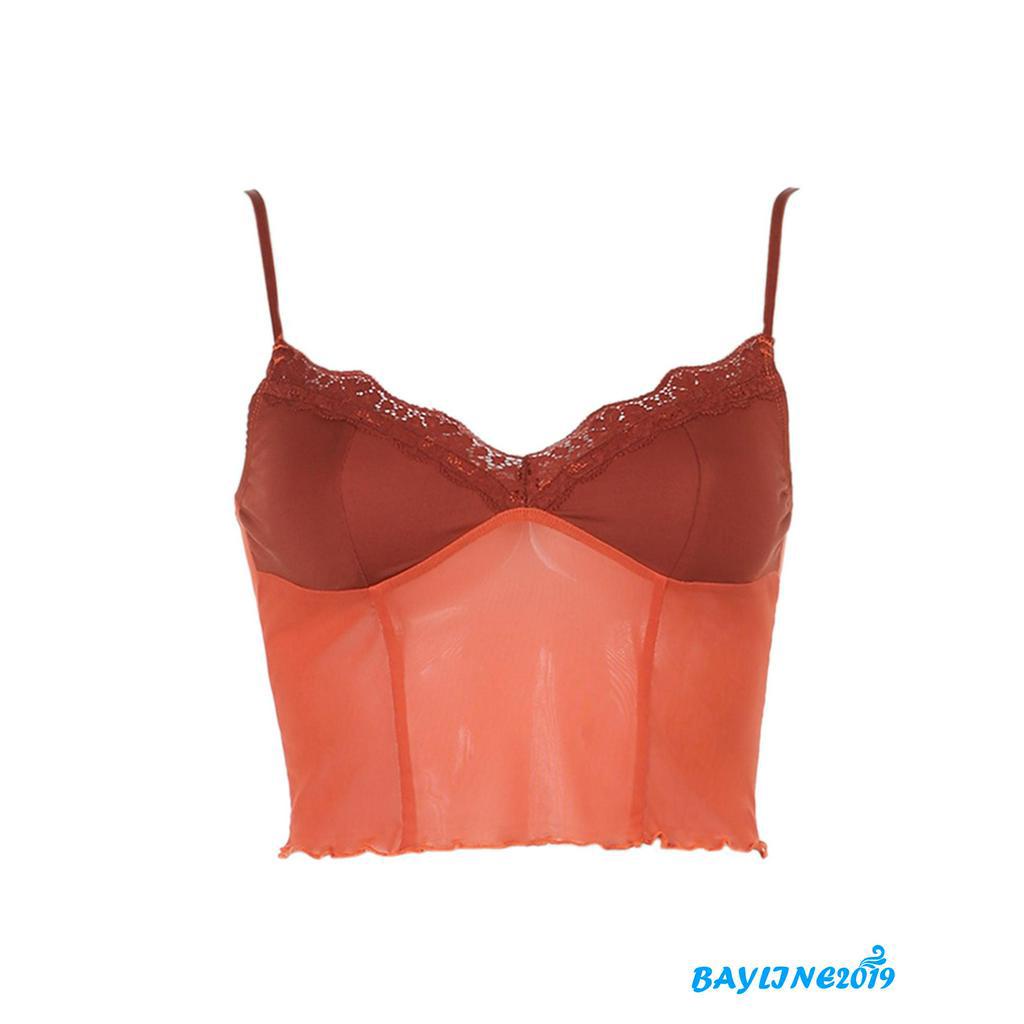 Áo Lửng Hai Dây Phối Ren Quyến Rũ Dành Cho Nữ