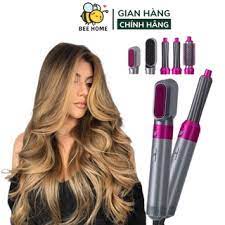 Máy tạo kiểu tóc, lược điện làm tóc đa năng 5in1 kiêm máy sấy tóc tự động, uốn xoăn, làm