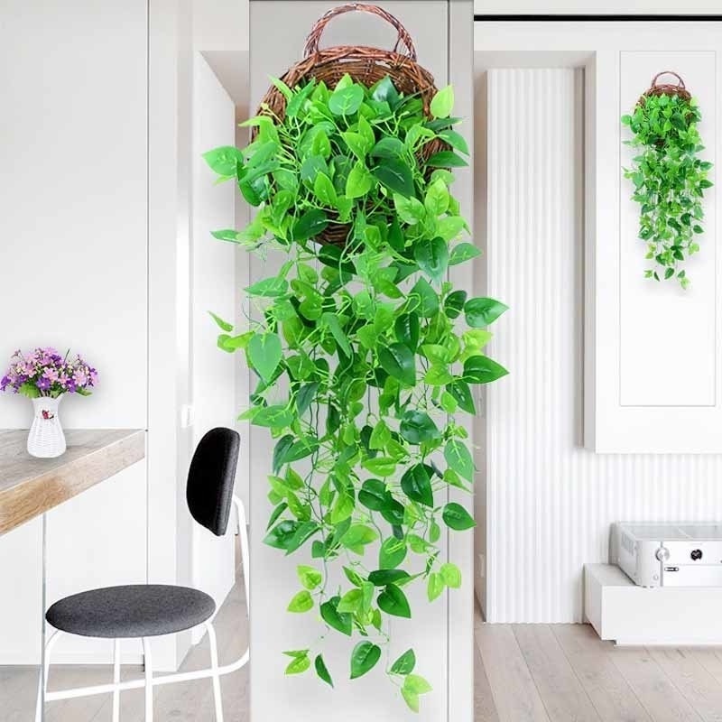 Dây Lá Xanh Nhân Tạo Treo Tường Dài 1.1m Dùng Trang Trí Nhà Cửa/Văn Phòng