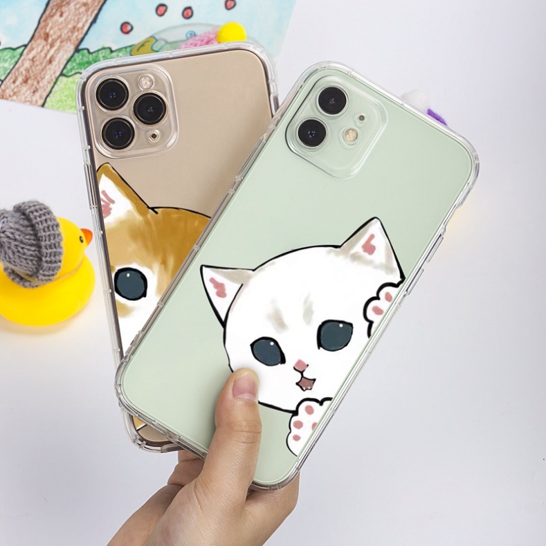 Ốp lưng iphone 6, 6s plus, 7 8 Plus, X, XS, XR, XSMAX, 11, 12, 13 PROMAX TRONG SUỐT MÈO DỄ THƯƠNG PKVN