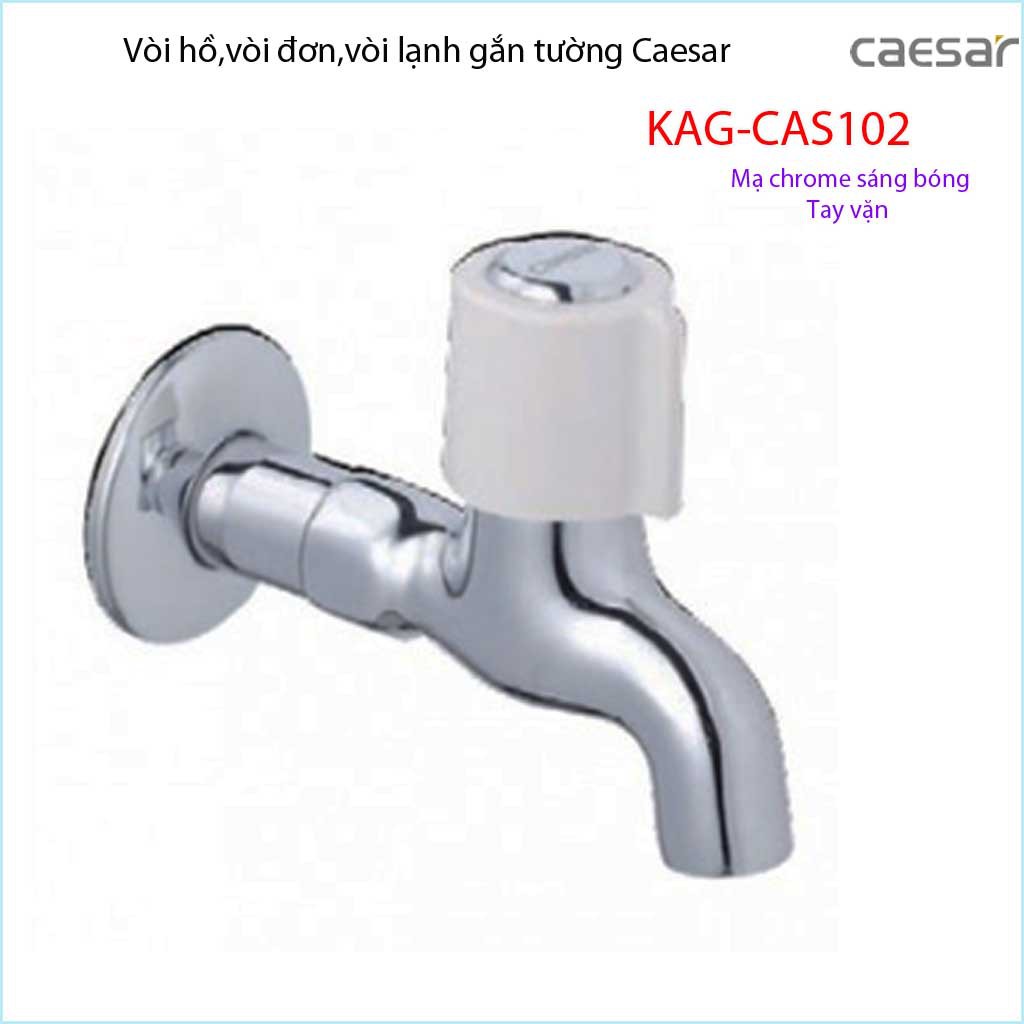 Vòi lạnh gắn tường Caesar KAG-CAS102, vòi xả nước tay vặn nước mạnh sử dụng tốt siêu bền