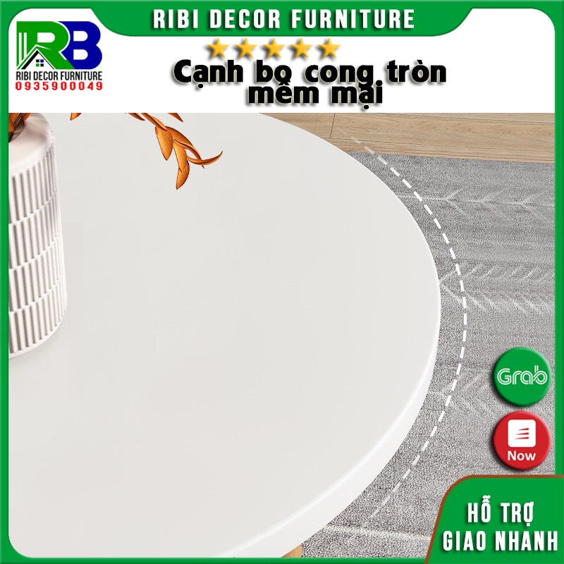 Bàn sofa, bàn trà sofa hình Ovan 2 tầng cạnh cong tròn chân gỗ tự nhiên chắc chắn hiện đại BSF212
