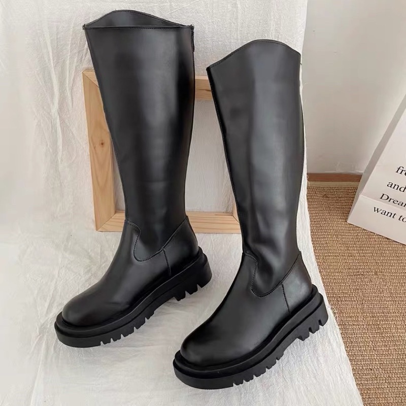 Bốt đùi nữ cổ vát Mona đế bánh mì 5p ulzzang Eudora899