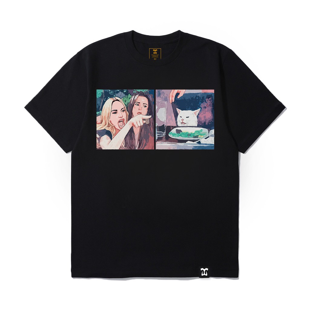 Áo thun Teeworld Smudge Lord - Woman Yelling at a Cat Nam Nữ Trắng Đen Form Rộng Unisex | BigBuy360 - bigbuy360.vn