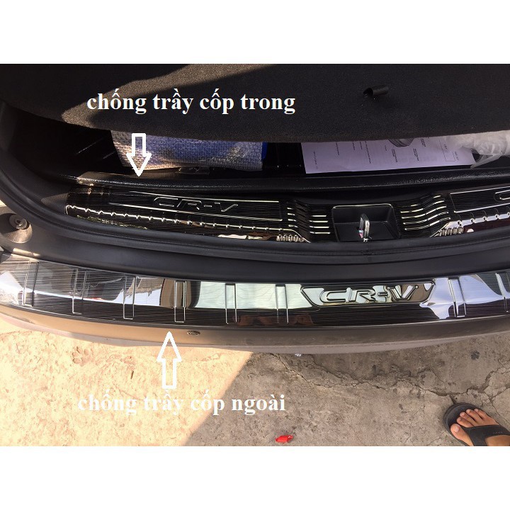 Ốp Chống Trầy Cốp Xe Honda CRV 2018 2019 2020 2021 2022 Mẫu Titan Cao Cấp - tặng kèm keo tăng dính