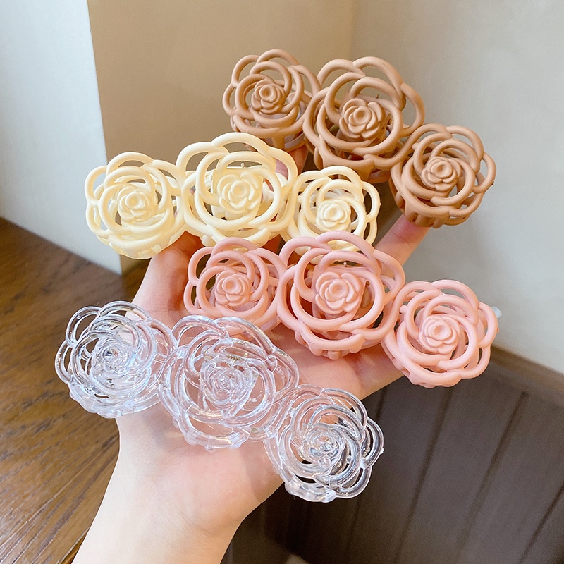 Kẹp Tóc Móng Vuốt Hình Hoa Trà Sang Trọng Cho Nữ