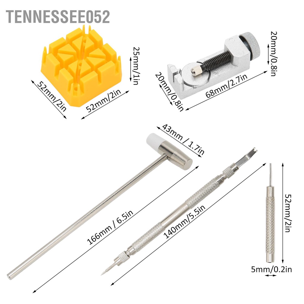 Tennessee052 14 cái Dây đeo đồng hồ liên kết Pins Remover Professional Watch Repair Spring Bar Tool Set cho thợ