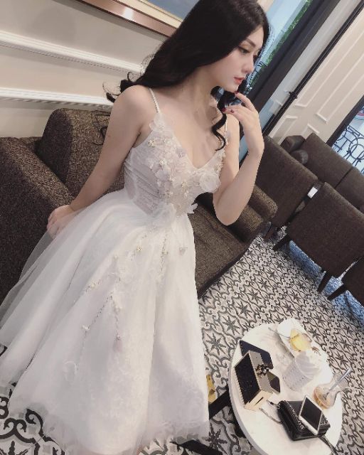 Váy 2 dây xòe công chúa _ hàng thiết kế