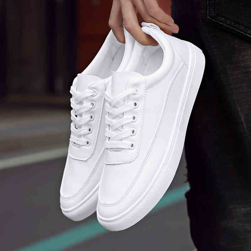 Giày thể thao nam cao cấp hot trend sprot full trắng hoặc đen giầy da trắng sneaker nam nữ - Mã HD666