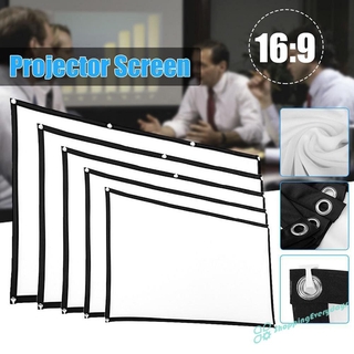 Màn Hình Máy Chiếu 60 72 84 100 120 150 Inch Hd 16: 9 Kèm Móc Tiện Dụng