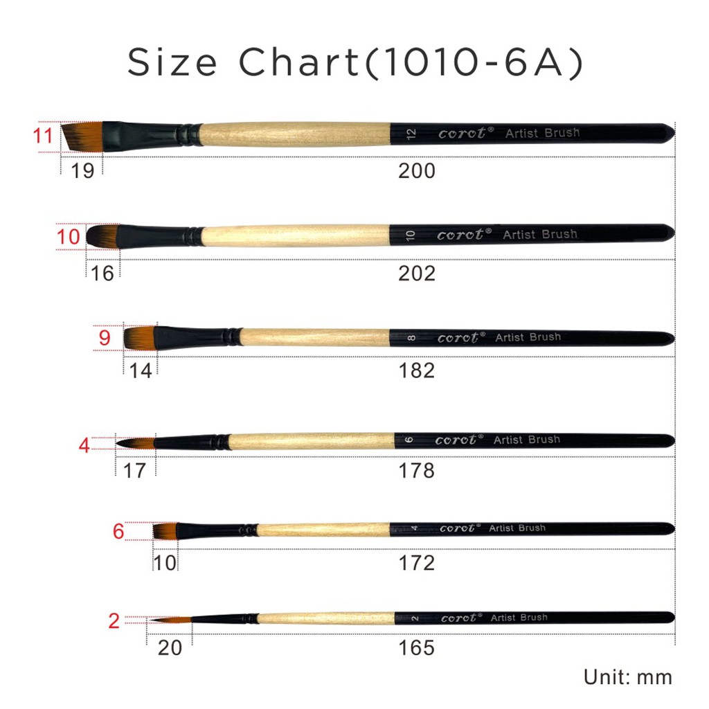 Set 6 Cọ Vẽ Màu Nước SeamiArt 4 Loại Tùy Chọn Khác Nhau Tiện Dụng