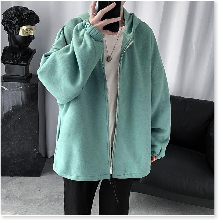 [FREESHIP TOÀN QUỐC] Áo Hoodie Form Rộng Dây Khóa Kéo Trơn Chất Liệu Nỉ | BigBuy360 - bigbuy360.vn