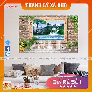 Tranh dán tường 3d Cửa Sổ - 92000081 Tranh 3D Không Gian Sống - Song Long Decor