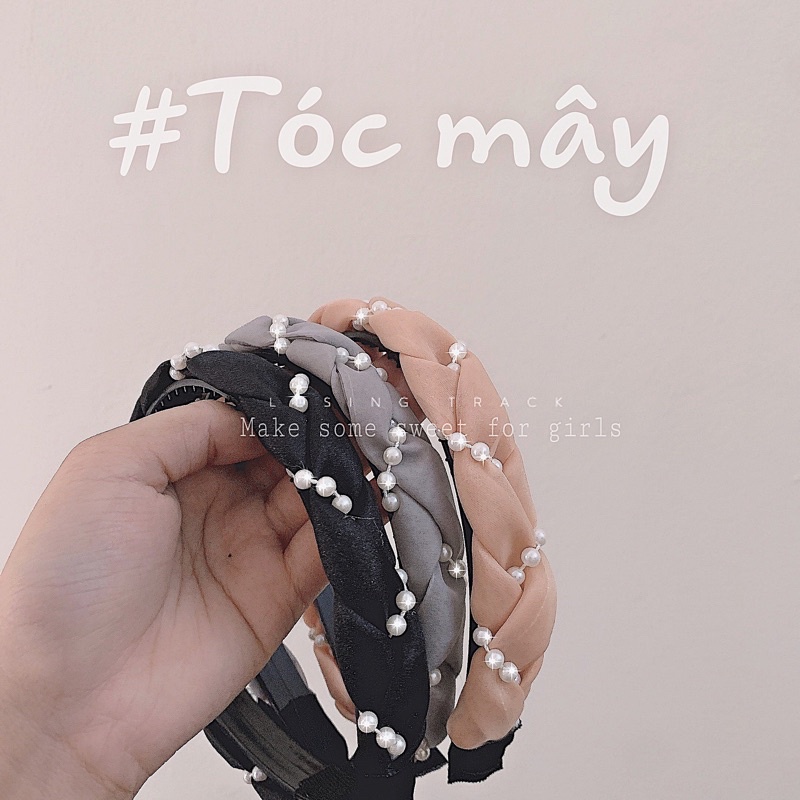 Bờm tóc tết voan phối dây 3 màu hot dễ phối đồ BT574