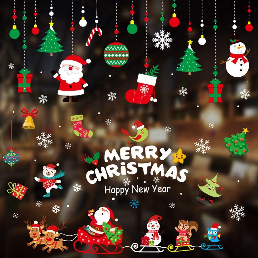 Miếng Dán Trang Trí Giáng Sinh / Năm Mới Hình Ông Già Noel / Tuần Lộc / Bông Tuyết