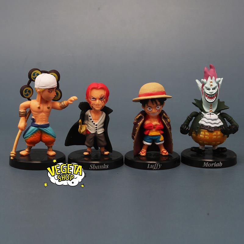 Mô hình One Piece - Set 12 mẫu Luffy Rucci Kuro Shanks Buggy Enel Crocodile Wapol Moriah Along Morgan Krieg - Cao 4~5cm