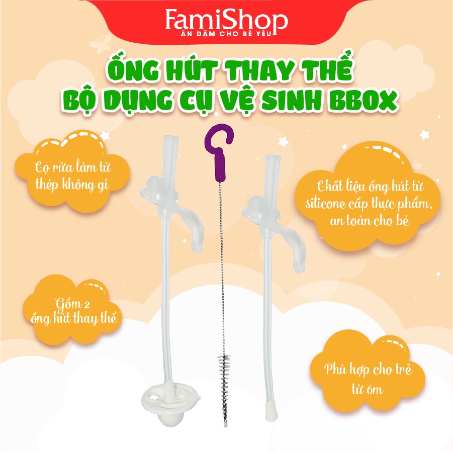 FAMISHOP- ỐNG HÚT THAY THẾ BÌNH NƯỚC 360 ĐỘ + BỘ DỤNG CỤ VỆ SINH BBOX