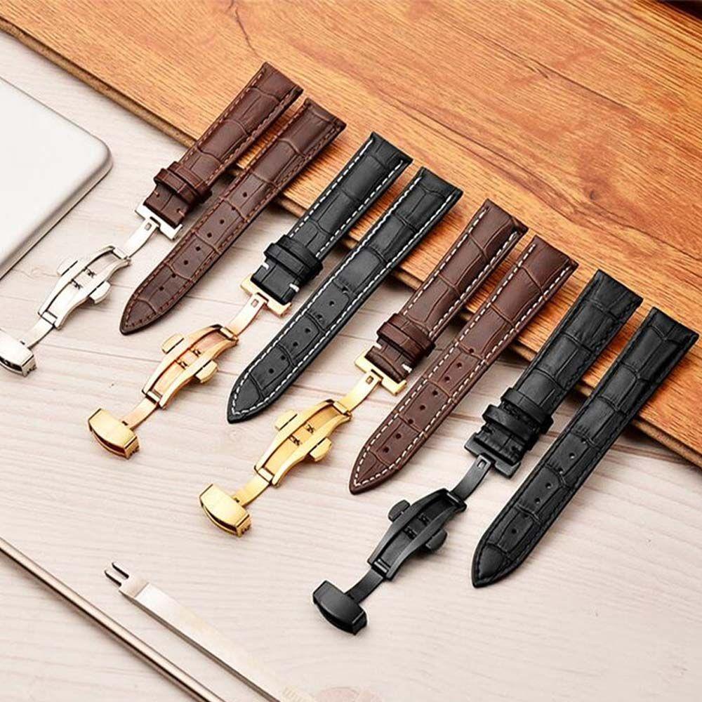 Dây Đồng Hồ Da Thật 22mm Khóa Gỗ Thay Thế Chống Thấm Nước