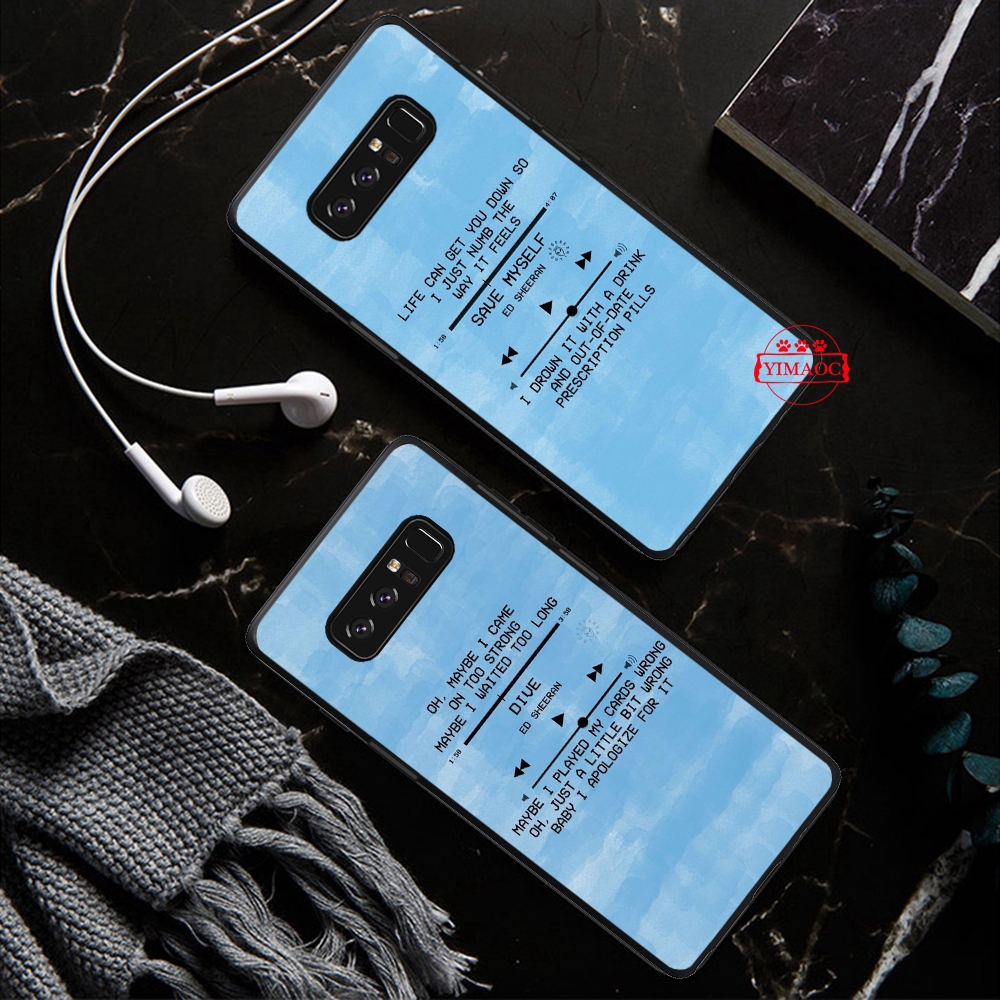 Samsung A10 A20 A30 A40 A50 A60 A70 Note 8 9 10 Plus Soft case Ed Sheeran Lyrics Pictures Diy