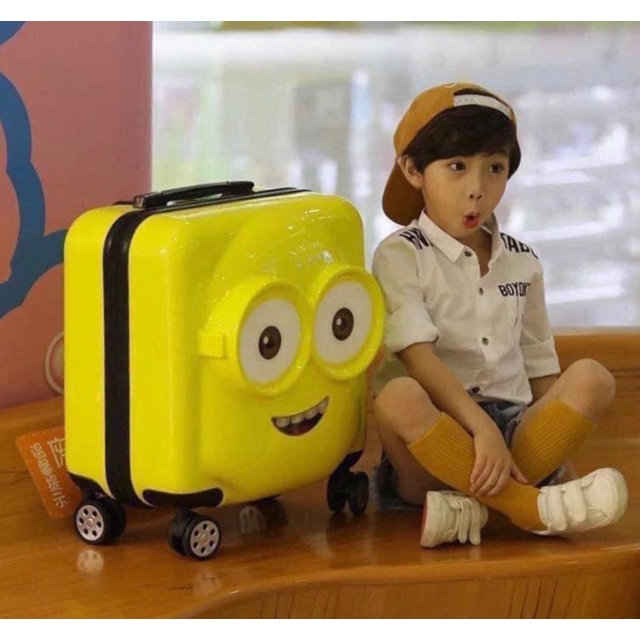 [Giảm giá thần tốc] VALI KÉO CHO BÉ MINION SIZE 20(SIZE TO (HÀNG CÓ SẴN) LOẠI CAO CẤP