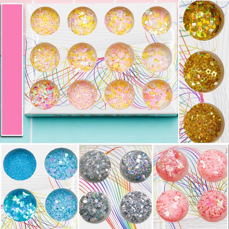 Kim Tuyến Nhựa Resin Nhiều Màu Sắc Hình Hoa Anh Đào