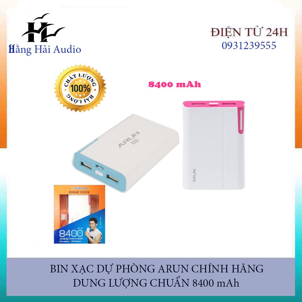 ⚡⚡⚡Bin xạc dự phòng ARUN 8400 mAh (HÀNG CHÍNH HÃNG )⚡⚡⚡