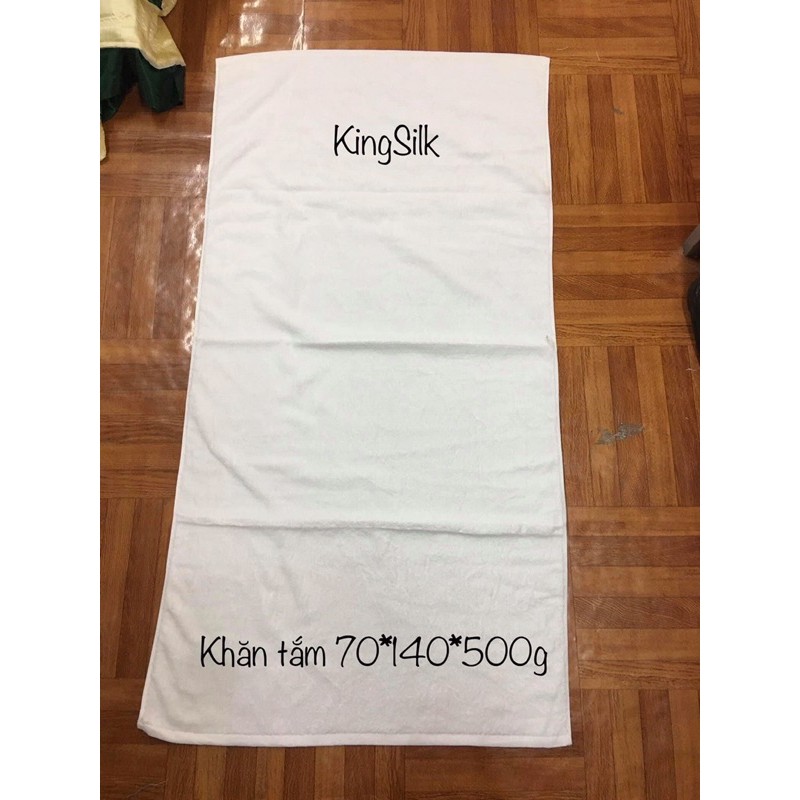 Khăn tắm cao cấp khách sạn size 70x140x500g, 100% sợi cotton màu trắng, siêu mềm mịn thấm hút nước