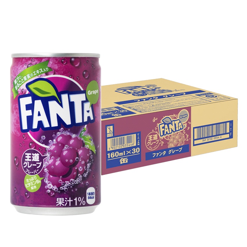 [Date 07/2024] Thùng Fanta Nho Có Ga Lon Nhí Nội Địa Nhật (160ml x 30 lon)