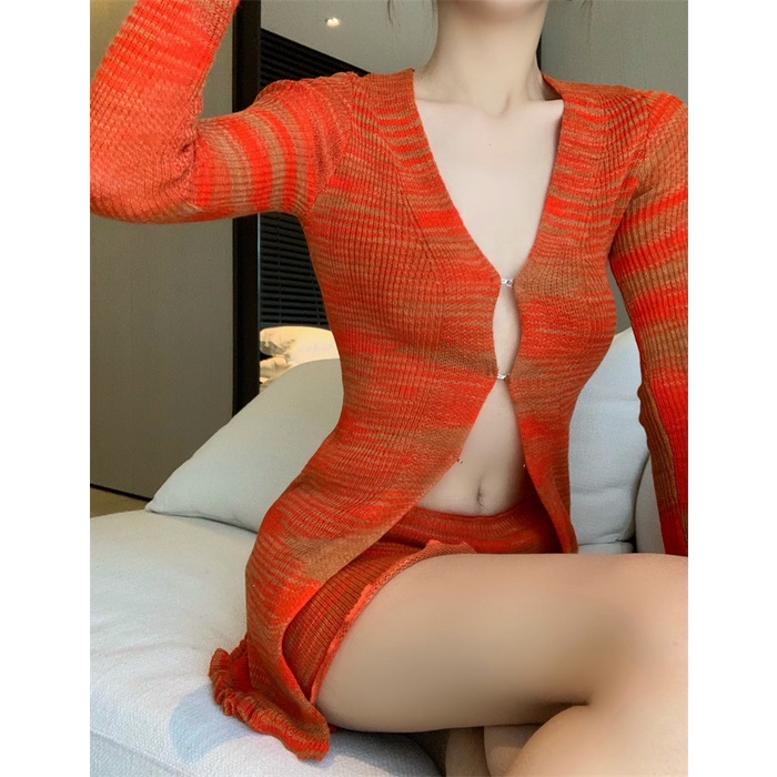 DUNEA Bộ đồ gồm áo cardigan dệt kim và chân váy thời trang quyến rũ dành cho nữ