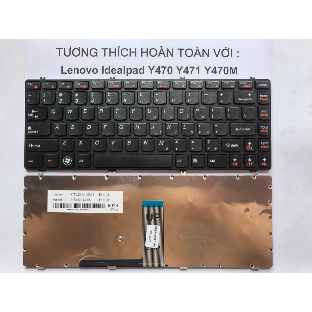 Bàn Phím Laptop Lenovo IdeaIpad Y470 Y471 Y470M Hàng Mới 100% Bảo Hành 12 Tháng Toàn Quốc
