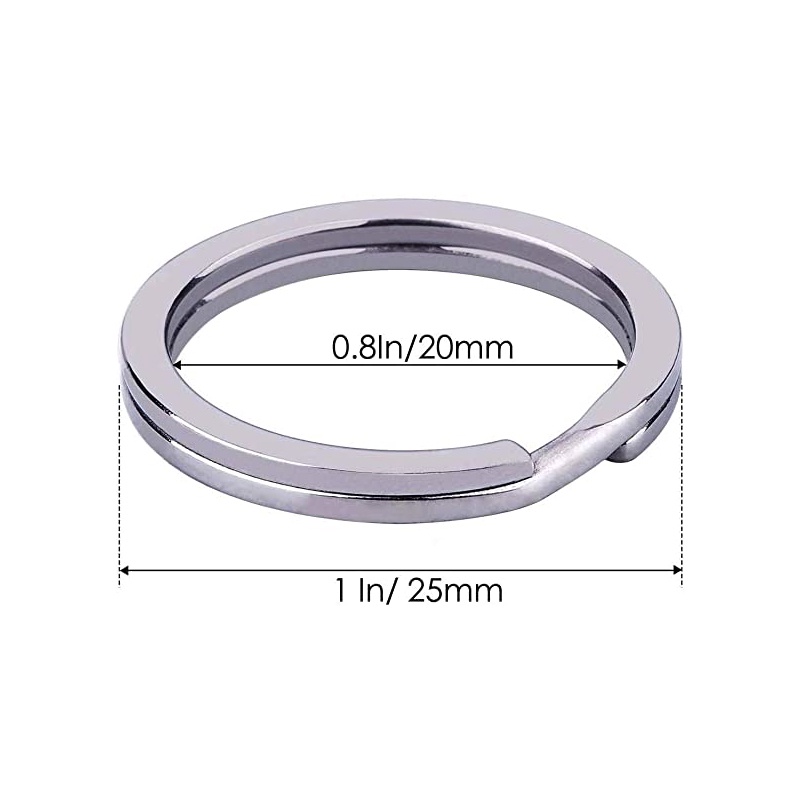 Set 20 Móc Khóa Kim Loại 25mm Tự Làm Cho Nam Nữ