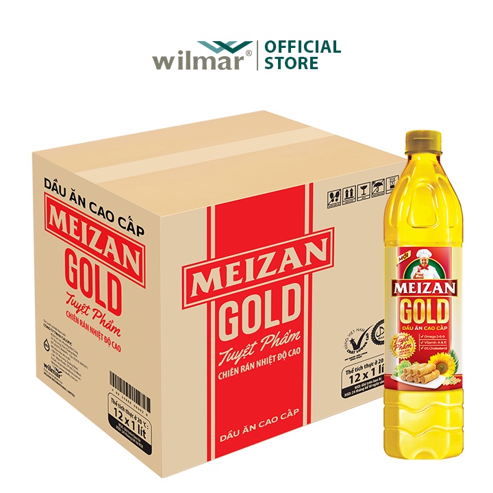 [Hỏa Tốc HCM] Thùng 12 chai Dầu ăn Meizan Gold 1L date mới nhất