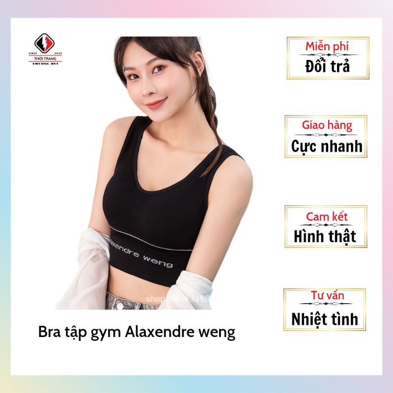 Áo ngực bra áo ngực thể thao Alaxendre weng phong cách khỏe khoắn năng động co dãn ôm sát cơ thể mang lại sự khỏe khoắn