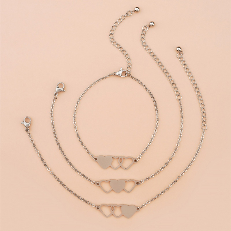 Set 3 Vòng Tay Thẻ Trái Tim Cho Cặp Đôi