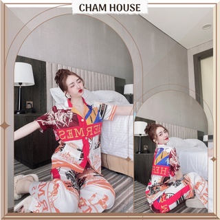Đồ Bộ Pijama Lụa thiết kế cao cấp Tay ngắn quần dài Cham House