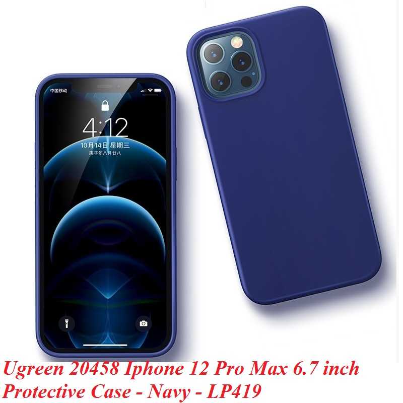 Ugreen 20458 Iphone 12 Pro Max 6.7inch Màu xanh Navy Ốp Lưng điện thoại Silicone LP417