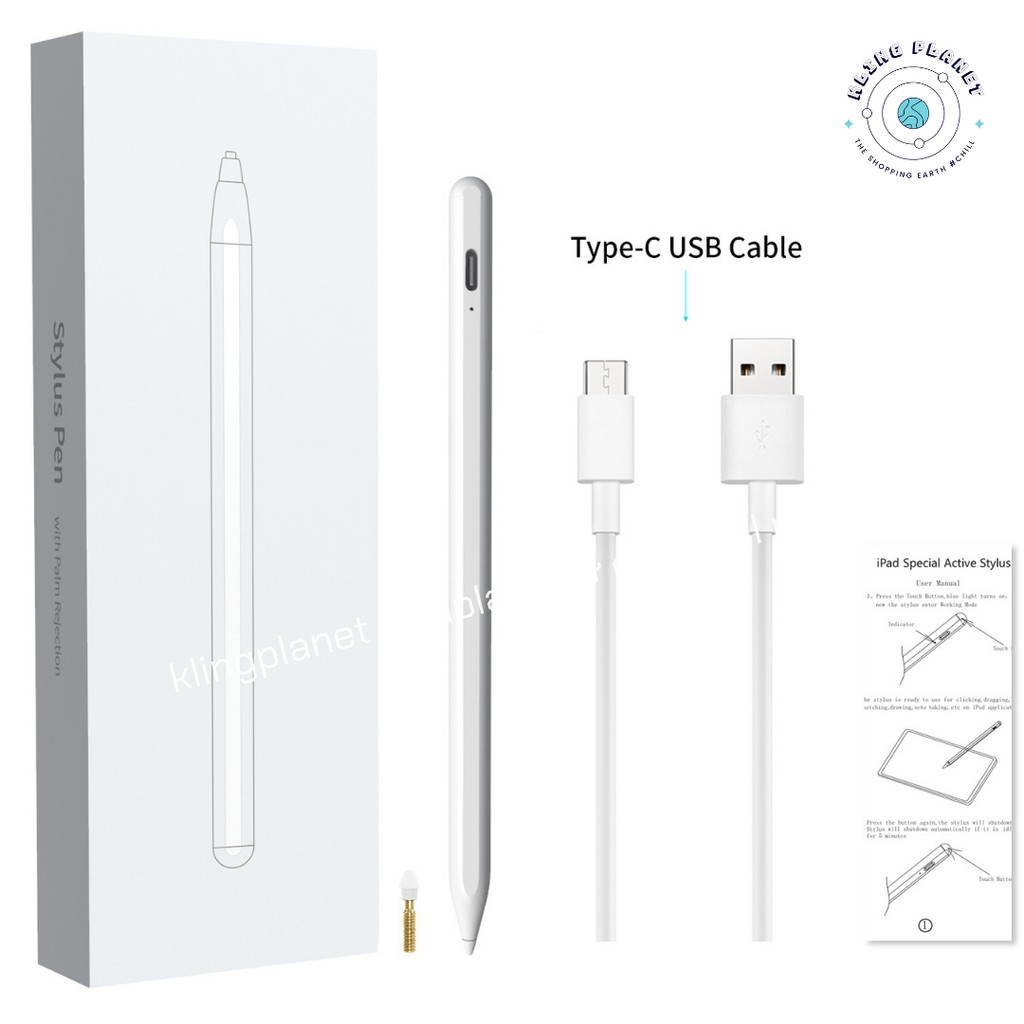 [TẶNG KÈM BAO DA HANDMADE] Bút cảm ứng STYLUS PENCIL GEN5 màu trắng, cổng sạc TypeC dành cho các dòng IPAD từ 2018