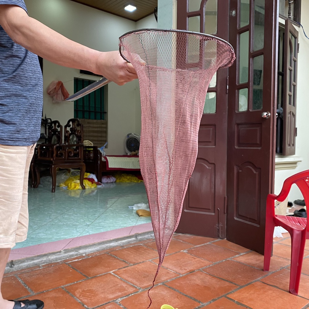 Vợt hớt cá giống tôm tép bằng dù sịn không trầy xước vẩy cá ( không khung)