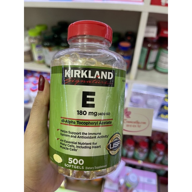 vitamin e kirkland viên uống Vitamin E 400 iu 500 viên HSD 2024