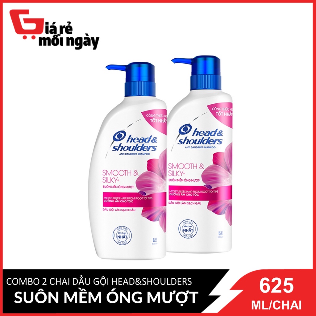 Combo 2 Dầu Gội Head &amp; Shoulders Suôn Mềm Óng Mượt 625ml
