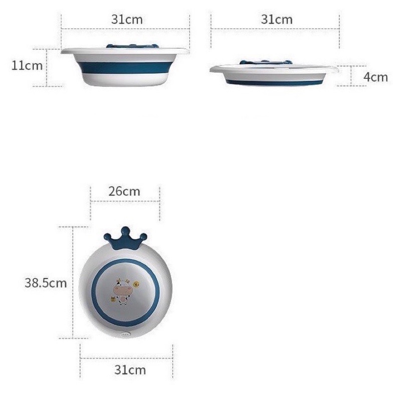 Chậu rửa gập gọn, chậu đa năng silicon tiện lợi hình vương miện cho bé Babyboo